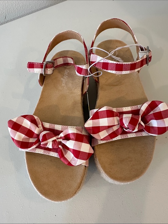 Cat & Jack Other - Cat & Jack Red and White Gingham Bow Sandals NWT